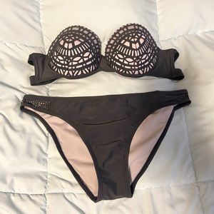 Strapless Mesh Bikini